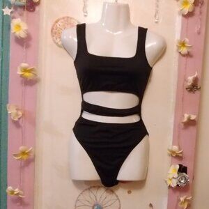 Square Neck (S) Tank Style Sexy Cutout Bodysuit - NWOT